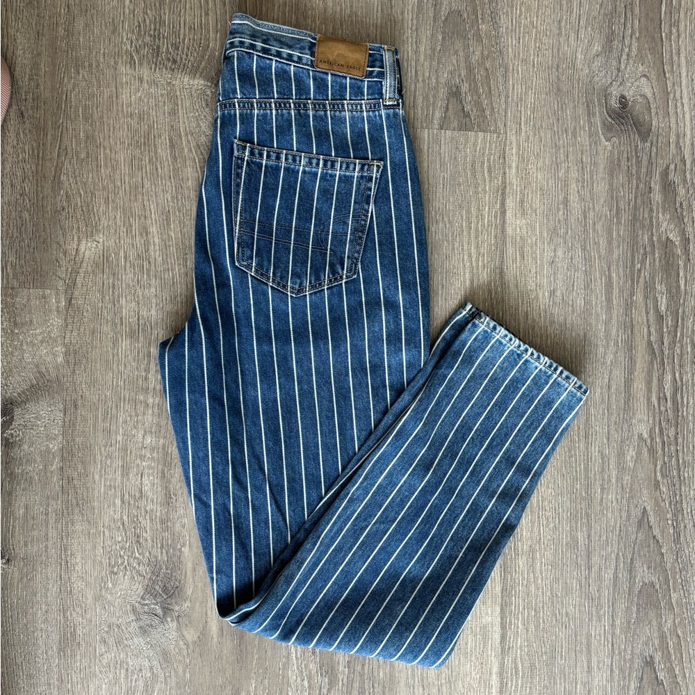 American Eagle mom jeans with stripes size 2